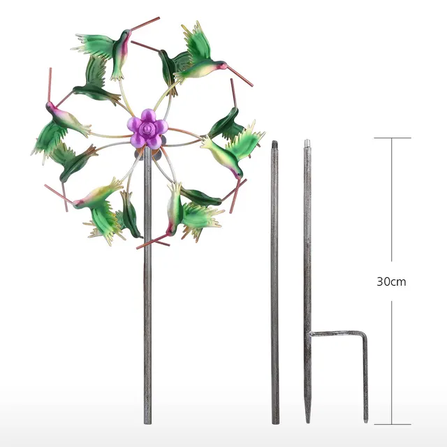 Creative Hummingbird Abstract Sunflower Metal Windmill Home Garden Courtyard Lawn Decoration Hummingbird A211 - Shop at LoveMi