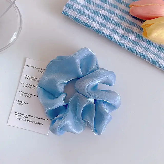 Girl's Fabric Head Rope Japan And Korean Temperament Hair Accessories Blue - Shop at LoveMi