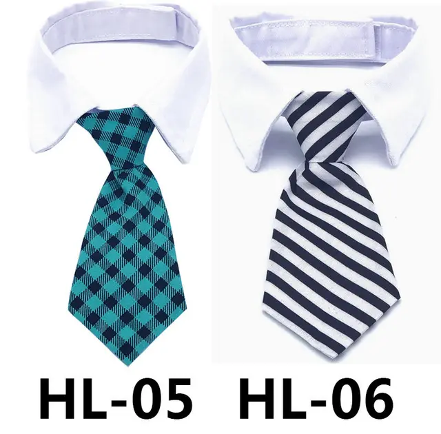 Pet Tie Print Cat And Dog Accessories Solid Color Striped Check Tie 5 - Shop at LoveMi