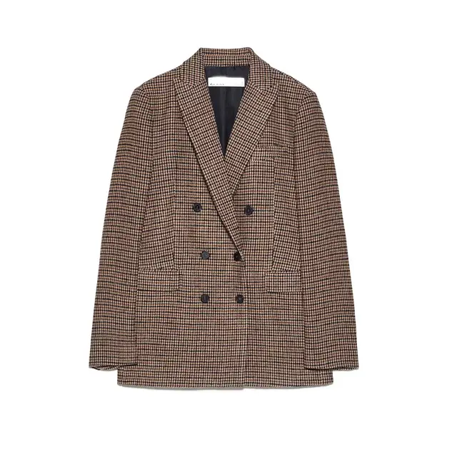 Women's New Houndstooth SuitJacket Small Suit Brown - Shop at LoveMi