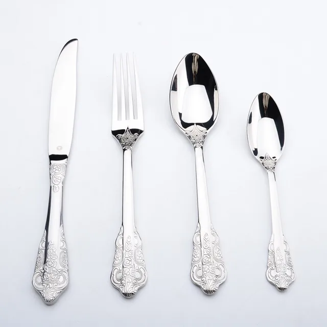 Stainless Steel Retro Western Cutlery Set Of Silver Cutlery - Shop at LoveMi