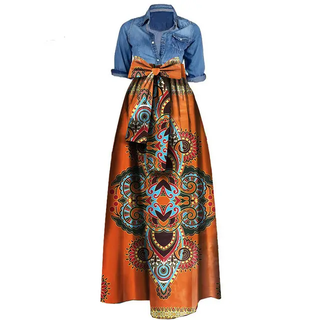 African women''s skirt cotton batik printing skirt cross border e commerce supply factory supply Orange - Shop at LoveMi