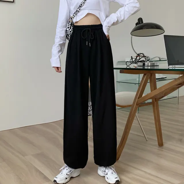 Casual Pants Women's Summer Thin Pants New Sports Pants Loose Leggings Trousers Black - Shop at LoveMi