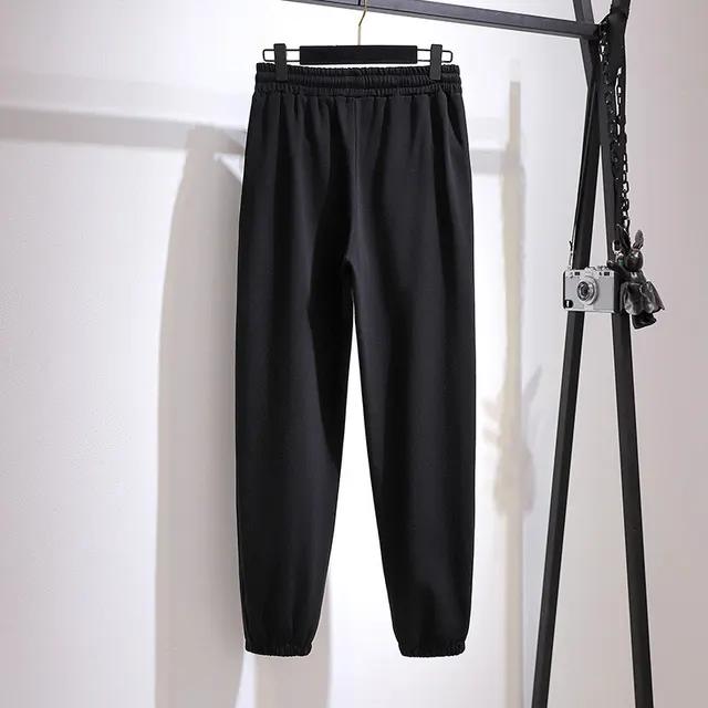 Loose Slimming Sweatpants Thin Section With Holes All match Wide leg Trousers Black - Shop at LoveMi