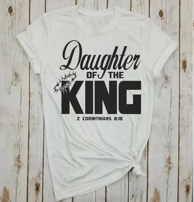 Foreign Trade T Shirt Daughter Of King Street Graphic Short Sleeve White - Shop at LoveMi