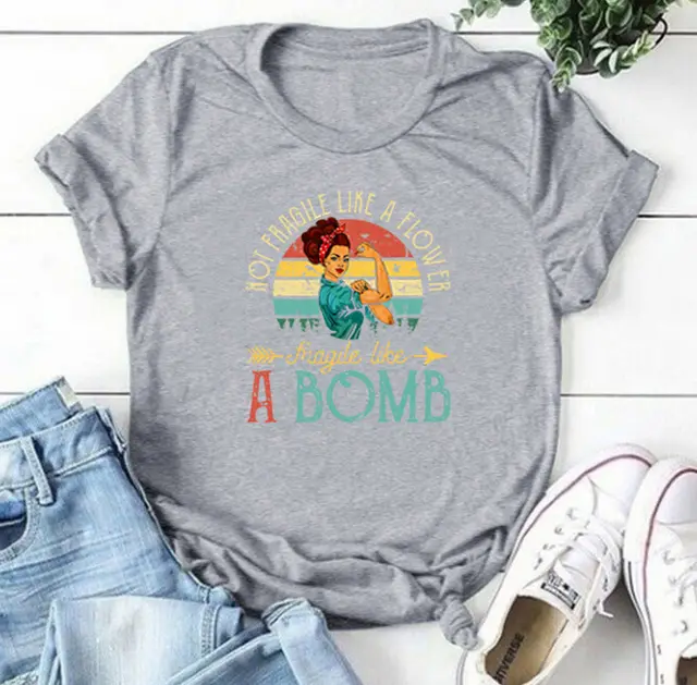 A Customized Short Sleeve T Shirt With Color Printing Light Grey - Shop at LoveMi