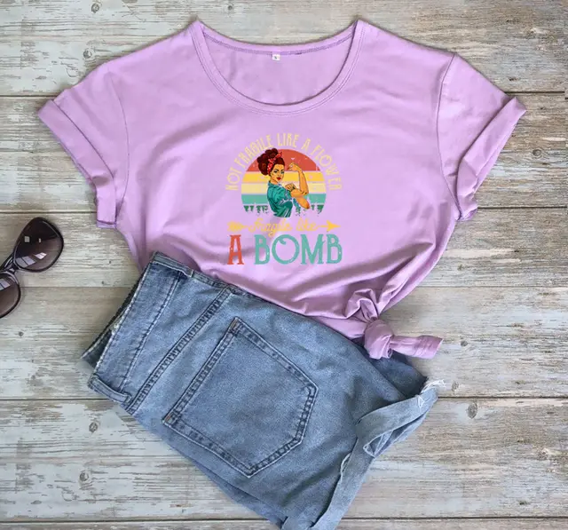 A Customized Short Sleeve T Shirt With Color Printing Violet - Shop at LoveMi