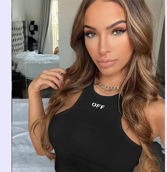 Women's All Match Slim Fit Letter Embroidered Sports Vest Black - Shop at LoveMi