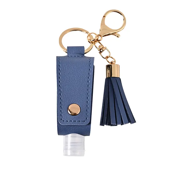 Cross Border Tassel Free Hand Lotion Leather Case Keychain Disinfectant Pu Leather Case Empty Bottle Keychain - Shop at LoveMi