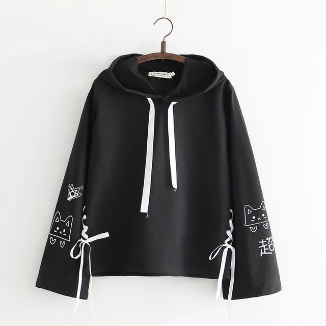 Japanese Small Fresh Flared Sleeve Top Black - Shop at LoveMi