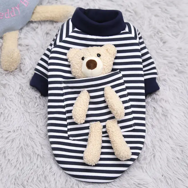 Cat Dog Pet Clothes for Small Dog Cute Sweater Spring Cat Cute Teddy Bear Blue - Shop at LoveMi