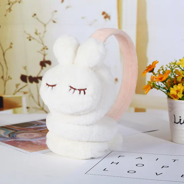 Winter Cute And Creative Plush Earmuffs White - Shop at LoveMi