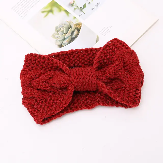 Women's Twist Knitted Headband Wool Headband Ear Protection Hood Warm Hair Accessories Autumn And Winter Headband Red - Shop at LoveMi