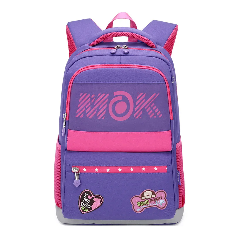 Lighten The Burden And Protect The Spine And Cute Children's Schoolbag - Purple