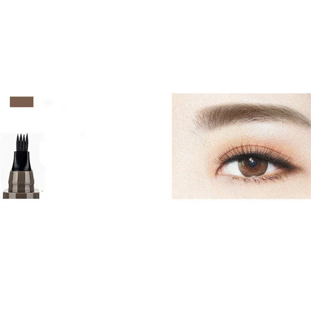Four prong Bifurcated Liquid Eyebrow Pencil Grey Brown - Shop at LoveMi