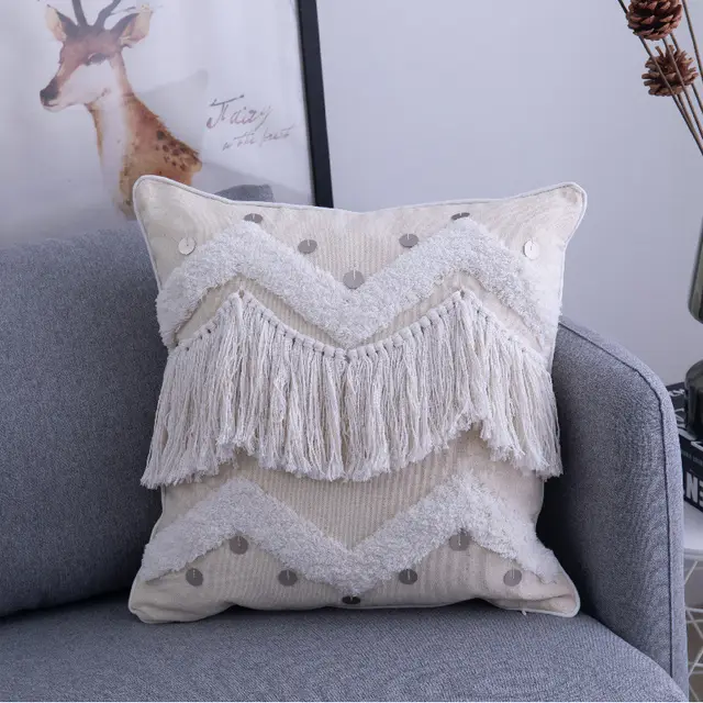 Bohemian Cushion Cover with Elegant Tassels Decorative Pillowcases for Home Bed Sofa Car Pillow Case 45x45cm 30x50cm - Shop at LoveMi