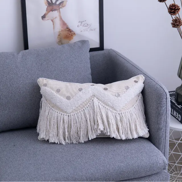 Bohemian Cushion Cover with Elegant Tassels Decorative Pillowcases for Home Bed Sofa Car Pillow Case 45x45cm 30x50cm - Shop at LoveMi