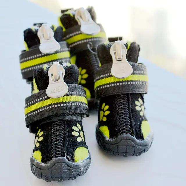 Medium And Large Dogs Printed Suede Cotton Shoes Green - Shop at LoveMi