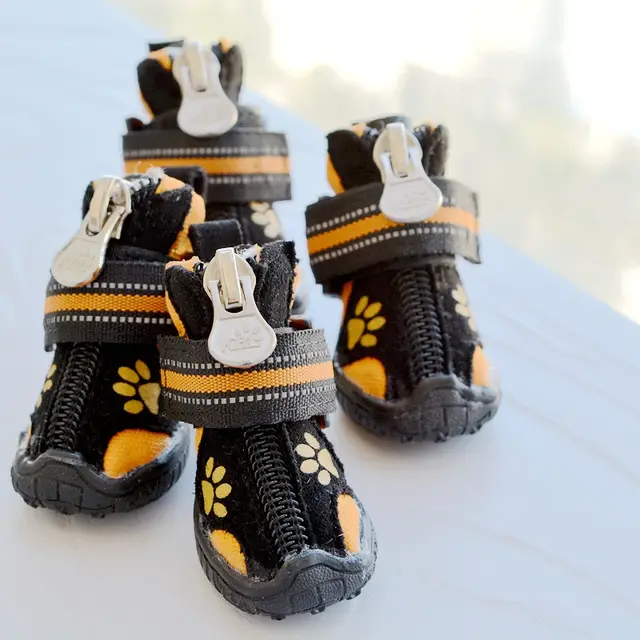 Medium And Large Dogs Printed Suede Cotton Shoes Orange - Shop at LoveMi
