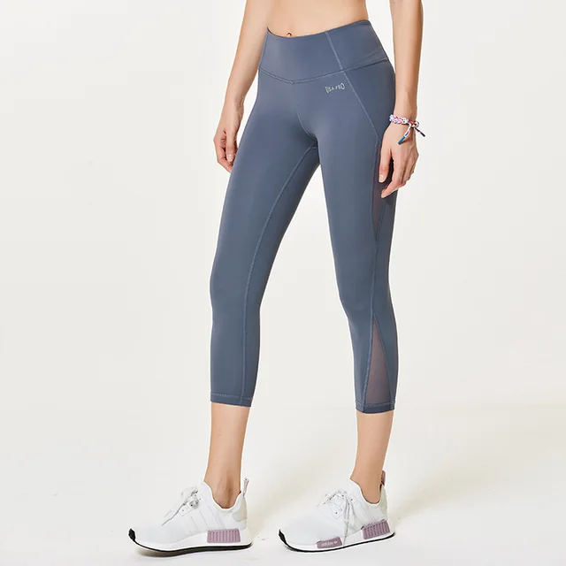 Breathable Thin Fitness Pants No Embarrassment Line Running Sports Yoga Clothes Cropped Pants Blue - Shop at LoveMi