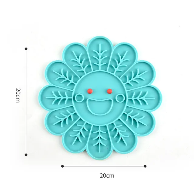 New Cross Border Food Licking Mat Cat Bowl Pet Dinner Plate Dog Silicone Pet Slow Food Plate Slow Food Bowl Dog Licking Plate Mat Blue - Shop at LoveMi