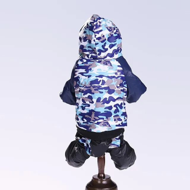Pet Clothes Autumn Winter Camouflage Hooded Pet Clothing Camouflage Blue - Shop at LoveMi