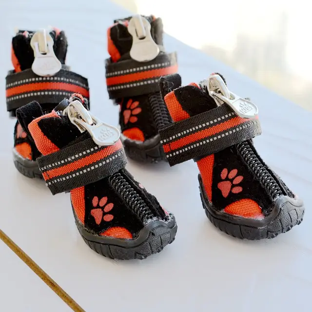 Dog Paw Print Suede Windproof Non slip Soft soled Shoes Red - Shop at LoveMi