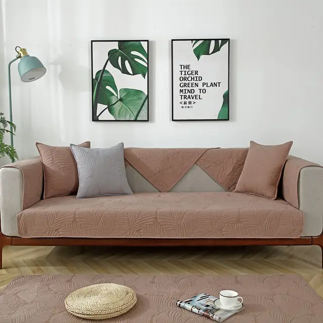 Four Seasons Universal Sofa Cushion Pure Cotton Fabric Cushion Coffee - Shop at LoveMi