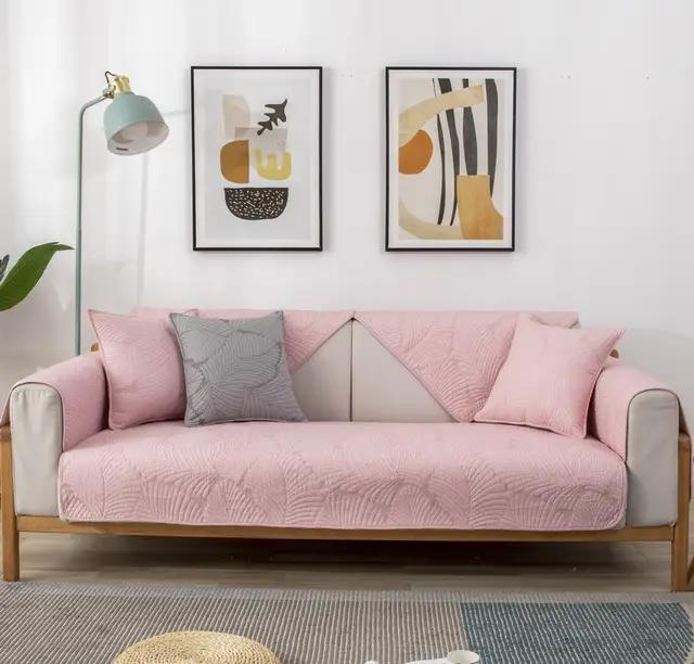 Four Seasons Universal Sofa Cushion Pure Cotton Fabric Cushion Pink - Shop at LoveMi