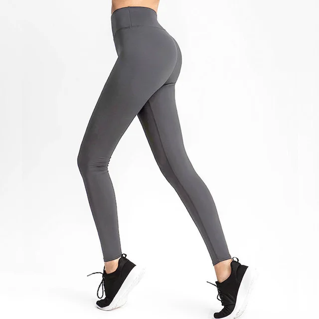 New European And American Solid Color Fashion High waist Aports Fitness Yoga Pants Dark Grey - Shop at LoveMi