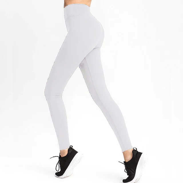 New European And American Solid Color Fashion High waist Aports Fitness Yoga Pants White - Shop at LoveMi