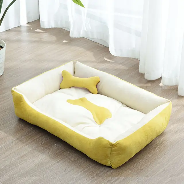 Kennel Four Seasons Golden Retriever Teddy Kennel Dog Bed Dog Mat Small Dog Medium Dog Yellow - Shop at LoveMi