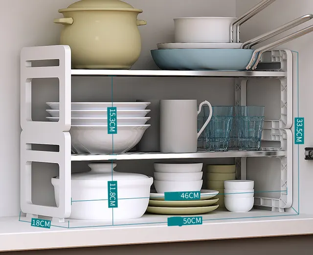 304 Stainless Steel Layered Rack Storage Rack Storage Rack Multi layer Pot Rack G - Shop at LoveMi