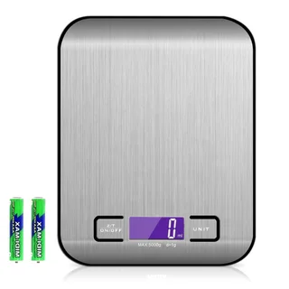 Rechargeable Flat Stainless Steel Kitchen Scale Electronic Scale Small Platform Scale - Silver
