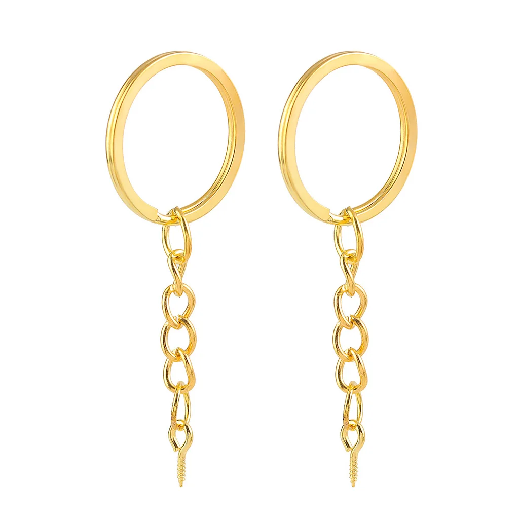 Key Ring With Chain Alloy Sheep Eye Keychain - Golden