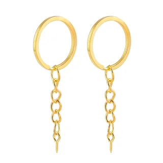 Key Ring With Chain Alloy Sheep Eye Keychain - Golden