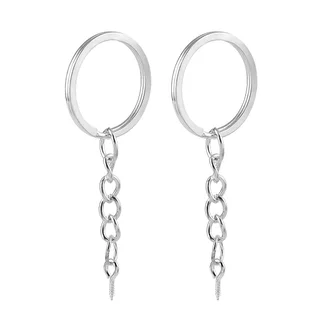 Key Ring With Chain Alloy Sheep Eye Keychain - White K Ancient