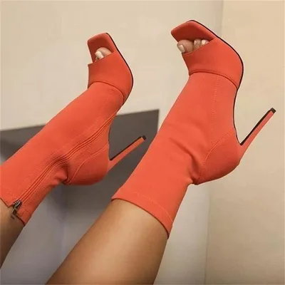 European And American Style Fashion Single Shoes Women High Heels Stiletto Orange - Shop at LoveMi