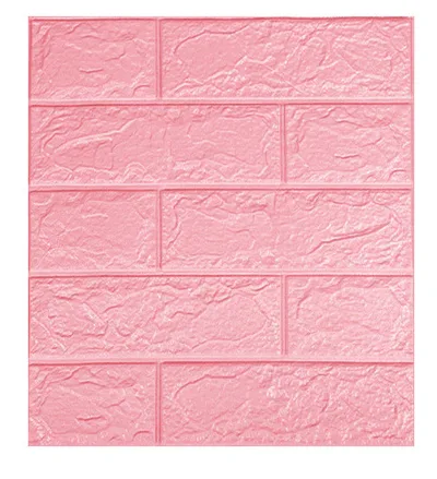 3d Three dimensional Brick Pattern Wall Sticker Wall Decoration Wallpaper XPE Foam Self adhesive Pink - Shop at LoveMi