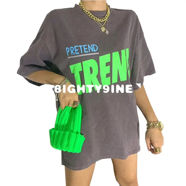 Ins Super Fire Short Sleeved T Shirt Women Grey - Shop at LoveMi