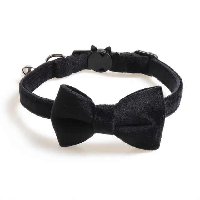 Velvet Pet Collars Bowknot Dog Collars Black - Shop at LoveMi