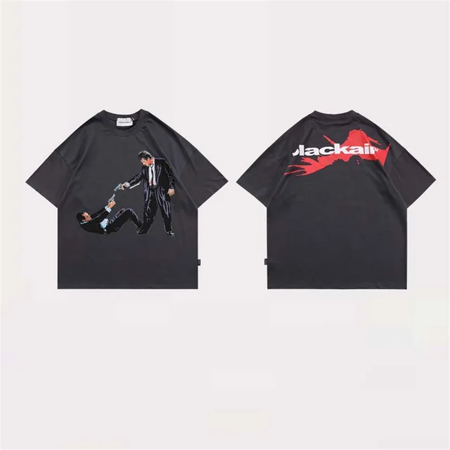 Vintage Printed Letters Classic Men's Short Sleeve T shirt Grey - Shop at LoveMi