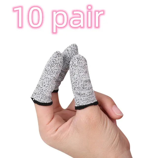 Anti Cut Gloves Engraving Protective Finger Cots Hemp Grey 10Pcs - Shop at LoveMi