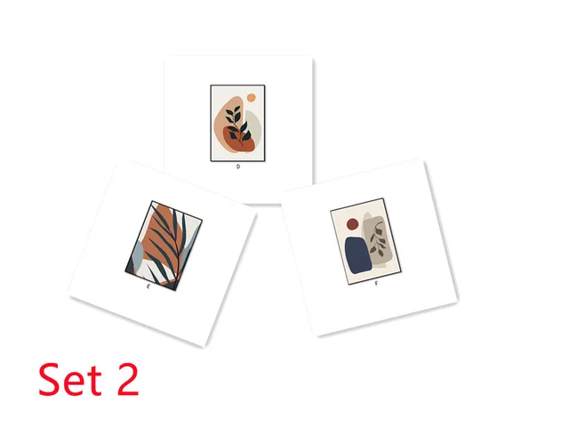 Modern Light Luxury Abstract Decorative Painting Plant Leaf Combination Hanging Painting Set 2 - Shop at LoveMi