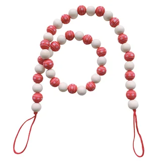 Color Wooden Bead Tassel String Hemp Rope Tassel Home Decoration Pendant - K