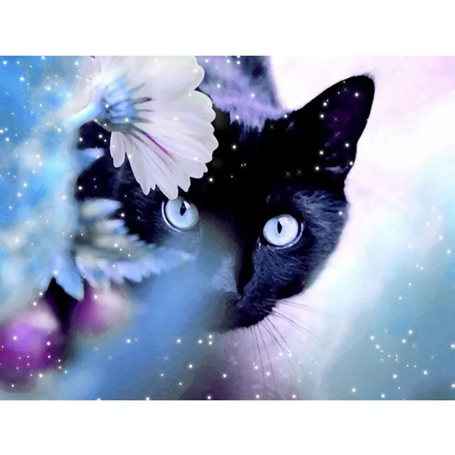 Black Cat Flower Diamond Painting - Shop at LoveMi