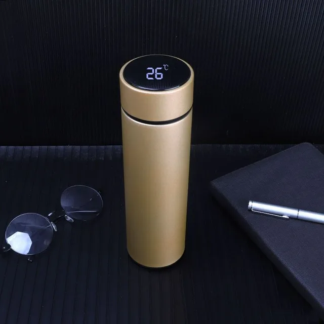 Stainless Steel Intelligent Digital Display Cup Touch Temperature Measurement Gold - Shop at LoveMi