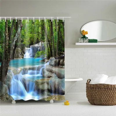 Peaceful Waterfall Fabric Shower Curtain 180X180 - Shop at LoveMi
