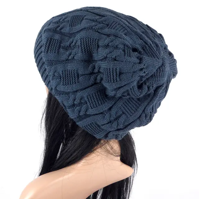 Hat Female Winter Tide Korean Version Of Wild Wool Hat Knitted Hat Blue - Shop at LoveMi