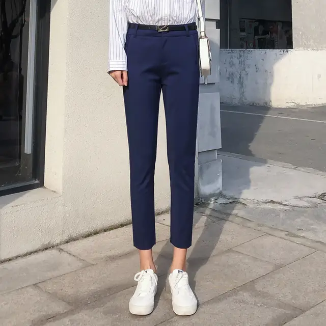 Slim Fit Stretch Professional Trousers Navy - Shop at LoveMi
